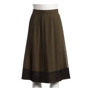 Brunello Cucinelli Olive Green pleated skirt - size 46
